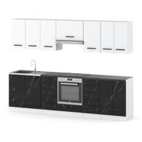 Kuchnia Modułowa Duża Z Blatem Piekarnik 2.8m Biały Wotan Butelkowa Zieleń