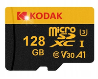 KARTA PAMIĘCI KODAK microSD SDXC 128GB 100mb/s V30 A1 U3 + ADAPTER SD