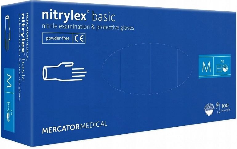 Rękawice Nitrylowe 100 szt. Nitrylex Basic Dark Blue 8-M - 10 kpl. zdjęcie 14
