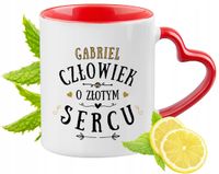 Dla Gabriela Kubek Czerwony Z Uszkiem W Kształcie Serca Na Prezent