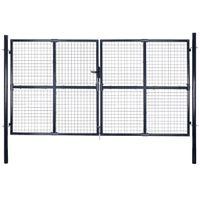 Brama ogrodowa z siatki, galwanizowana stal, 289x200 cm, szara