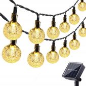 LAMPKI OGRODOWE SOLARNE GIRLANDA 50LED, 9m CIEPŁE