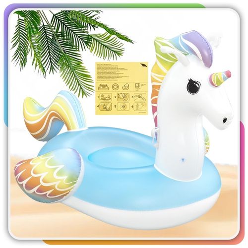Materac Dmuchany Jednorożec GIGANT na Basen Plażę Uchwyty 224x159cm Bestway na Arena.pl