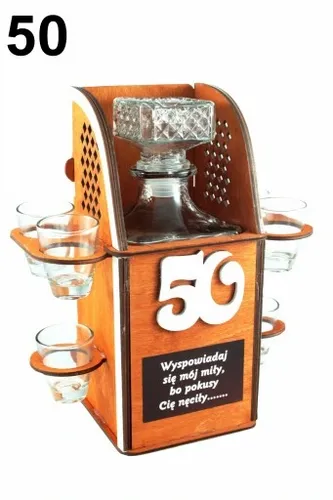 Karafka na alkohol 6 kieliszków kieliszki prezent URODZINY 18-99 WZORY na Arena.pl