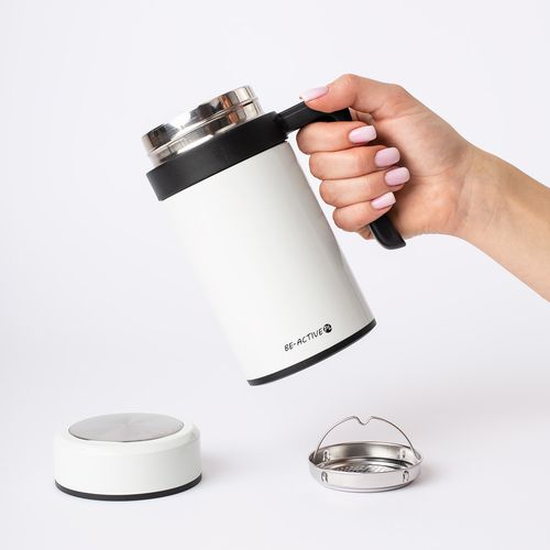 Kubek Termiczny Termos Biały Podwójne Ścianki Duży 450Ml Na Kawę Herbatę na Arena.pl