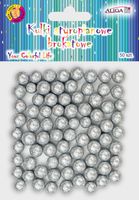 kulki styropianowe brokatowe srebrne 10mm 50szt. | KSB-1088