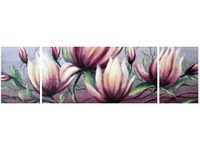 90CM 80 OBRAZ 3 ELEM KWIAT MAGNOLII ŚCIENNY