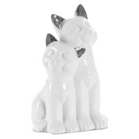 Figurka ceramiczna koty CAT 14X12X22 biała