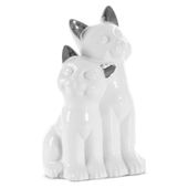 Figurka ceramiczna koty CAT 14X12X22 biała