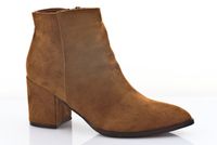 Botki zamszowe na słupku 7 cm. szpic camel Rozmiar obuwia - 41