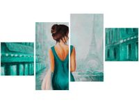 OBRAZ PARIS WALK WIEŻA EIFFA KOBIETA KOLORY