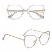 ZŁOTE Damskie Okulary ZERÓWKI do KOMPUTERA BLUE LIGHT UV OPRAWKI Teleskopy