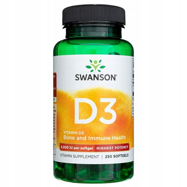 SWANSON D3 MOCNA WIT D3 250KAPS 5000IU ODPORNOŚĆ zdjęcie 1