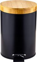 KOSZ ŁAZIENKOWY NA ŚMIECI DO ŁAZIENKI 3 L CZARNY / BAMBUS CICHY DOMYK