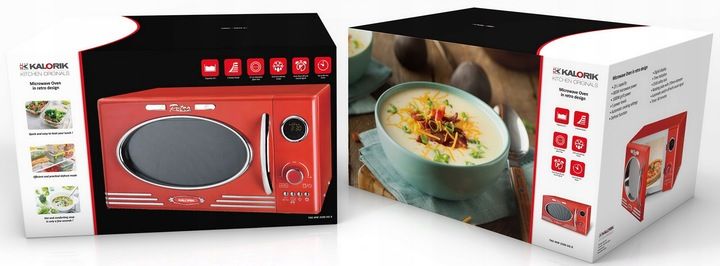 KUCHENKA MIKROFALOWA GRILL MIKROFALÓWKA RETRO 1000W 23L CZERWONA MIKROFALA zdjęcie 15