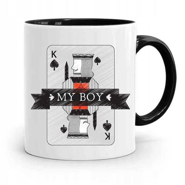 Kubek Prezent Czarny Dla Chłopaka My Boy Z Nadrukiem Ze Zdjęciem zdjęcie 1
