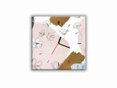 ZEGAR SZKLANY KWADRATOWY - Kwiaty i farba