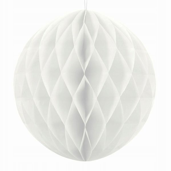 KULA BIBUŁOWA biała duża L 30 cm Honeycomb plaster miodu zdjęcie 1