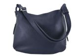 Torebka skórzana worek damska - Granatowa