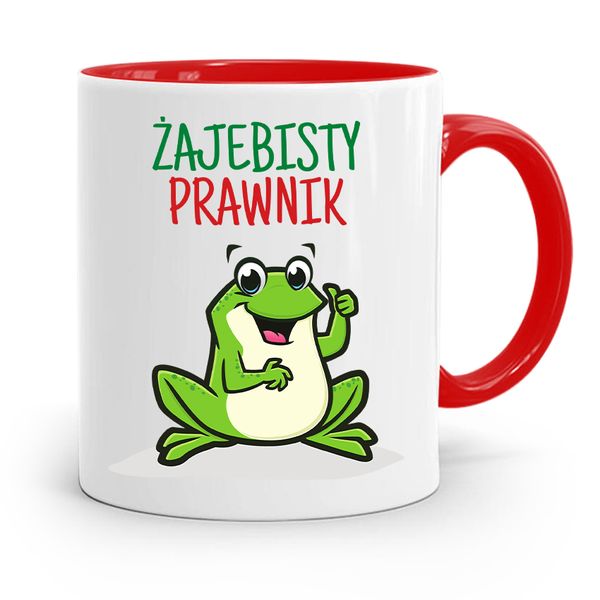 Kubek Czerwony Prawnika Żajebisty Prawnik Prezent Z Nadrukiem Ze Zdjęciem zdjęcie 1