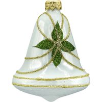 Bombki choinkowe ręcznie malowane - Dzwonek biały: 3 sztuki