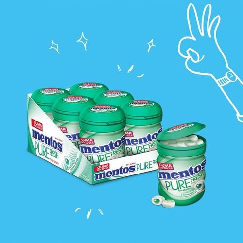 Mentos Pure Fresh guma do żucia bez cukru Spearmint miętowa łagodna 6x60g na Arena.pl