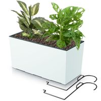 Skrzynka balkonowa wkład uchwyty 39x19cm biały