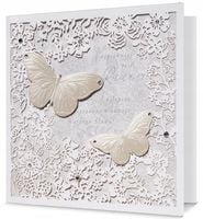 KARTKA ŚLUBNA NA ŚLUB Z ŻYCZENIAMI elegancka Z BROKATEM AŻUROWA 18,5x18,5cm