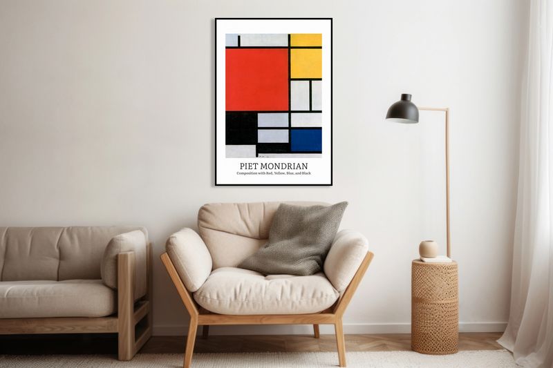 Obraz 40x60cm Design Composition 3, Mondrian Vintage do Salonu zdjęcie 6