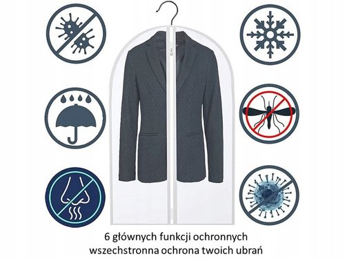 Pokrowce na ubrania transparent 3 rozmiary 10szt na Arena.pl