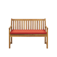 Ławka ogrodowa z certyfikowanego drewna 120 cm czerwona poduszka VIVARA