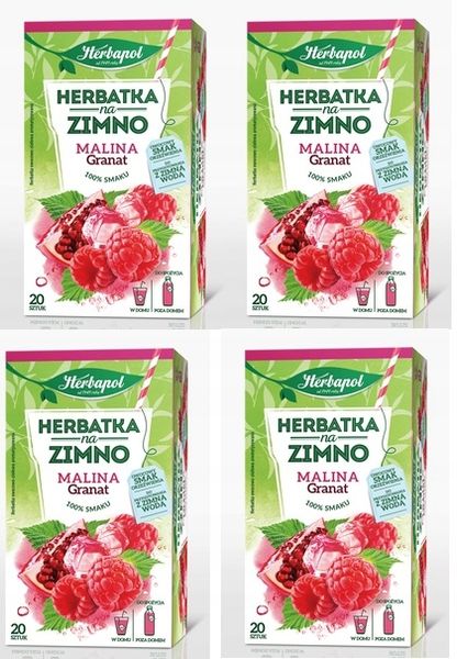 4x 20x 1,8g HERBAPOL Herbatka na zimno Malina Granat 80tb zdjęcie 1