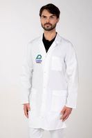 Fartuch medyczny męski biały z HAFTEM z TWOIM LOGO NAPISEM
