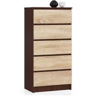 Komoda do sypialni, 5 szuflad, STILO, 60x40x121 cm, wenge | TYLETEGOTU