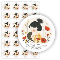 NAKLEJKI etykiety Matki DZIEŃ MAMY prezent upominek hadmade 24szt. 5cm