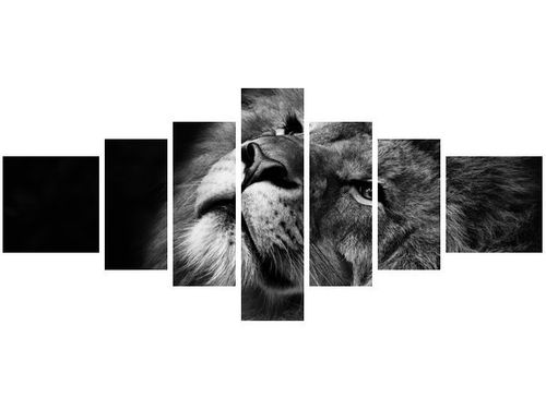 160CM 70CM OBRAZ 7 ELEM SREBRNY LEW ŚCIENNY na Arena.pl