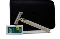 Maszynka do golenia na żyletki golarka stal etui