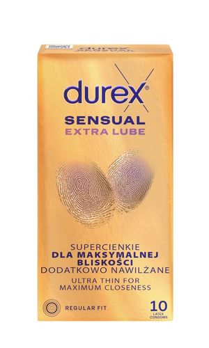 Prezerwatywy DUREX SENSUAL EXTRA LUBE z dodatkowym lubrykantem 10 szt. na Arena.pl