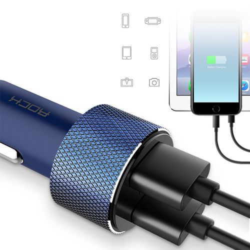 ROCK Ładowarka Samochodowa 2x USB 3,4A KABEL MICRO na Arena.pl