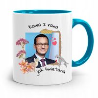 Kubek Błękitny Politycy Premier Mateusz Morawiecki Z Nadrukiem Ze Zdjęciem