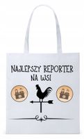 Dla Dziennikarza Prezent Torba Eco Biała Shopper Z Nadrukiem Ze Zdjęciem