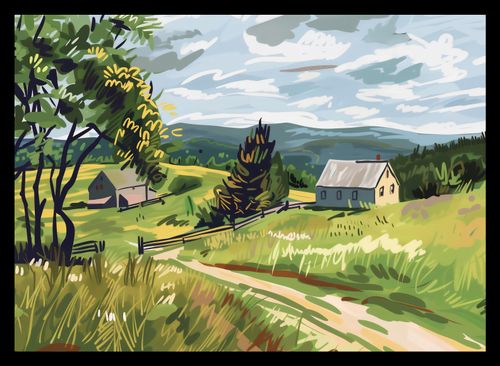 Plakat 35x25cm Bujna Wieś na Arena.pl