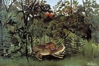 Plakat 91,5x61cm The Hungry Lion, Rousseau Vintage do Salonu