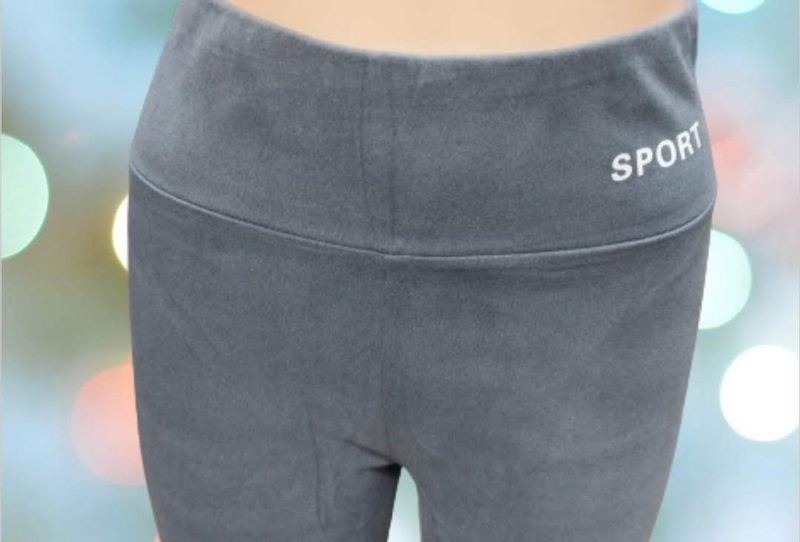 LEGGINSY spodnie LEKKO OCIEPLONE Z wysokim stanem M/L SZARE modne hit zdjęcie 5