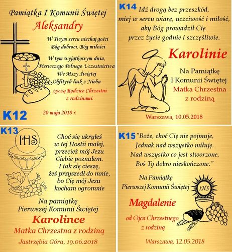 Złoty Łańcuszek Krzyżyk 585 Chrzest Komunia Grawer na Arena.pl