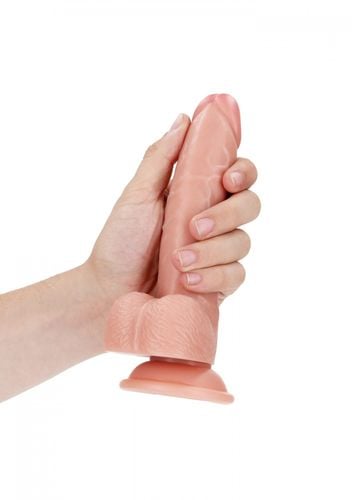 curved realistic dildo  balls  suction cup   7/ 18 cm na Arena.pl