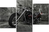 60CM 90 ZEGAR 3 ELEM CHOPPER ŚCIENNY