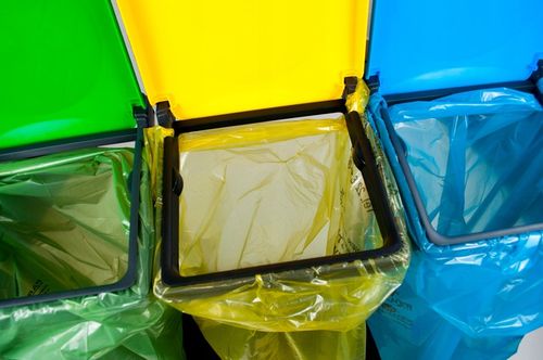 KOSZ STOJAK NA WORKI DO SEGREGACJI ŚMIECI 3 STANOWISKA KOSZ NA ŚMIECI 360L na Arena.pl