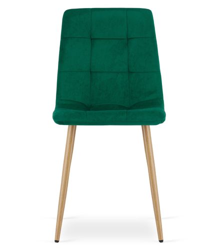 Krzesło KARA - ciemna zieleń aksamit / nogi kolor drewna x 1 na Arena.pl