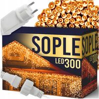 SOPLE LAMPKI CHOINKOWE ŚWIATEŁKA 300 LED 14,5M GRUBY KABEL FLASH ZEWNĘTRZNE